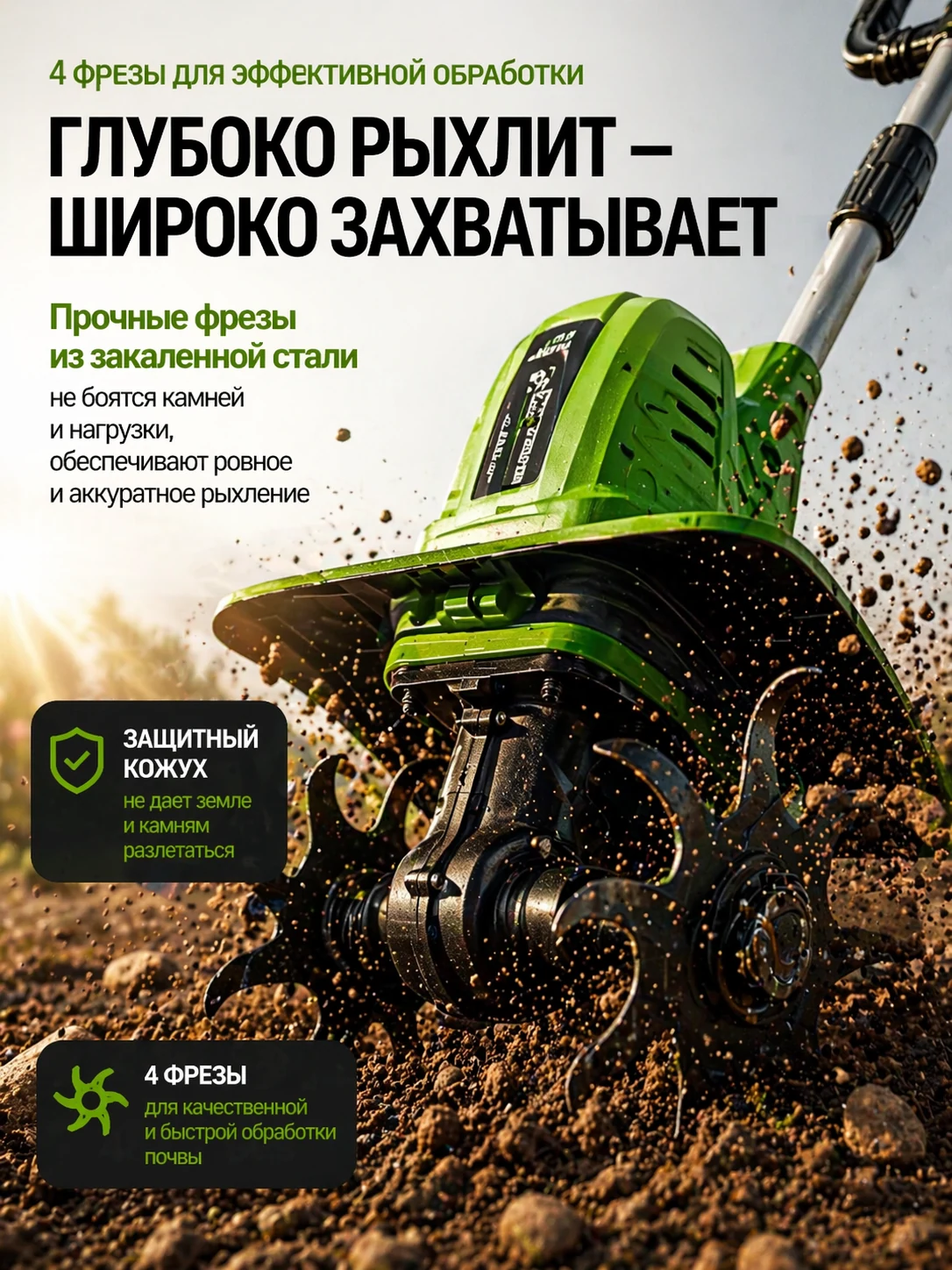 Аккумуляторный культиватор для дачи